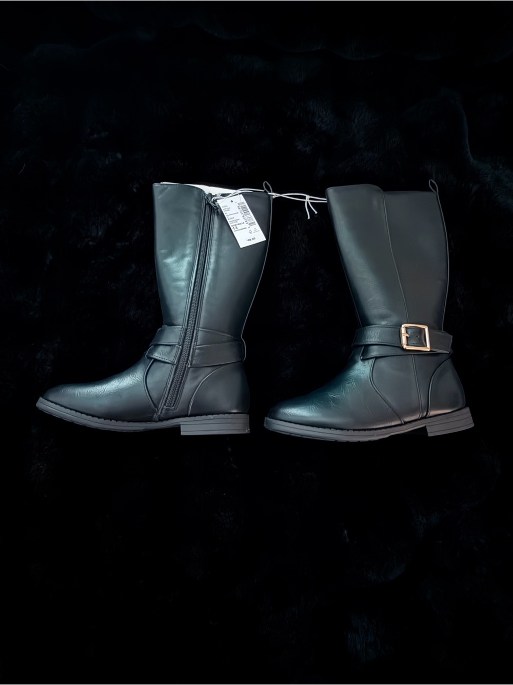 The Children's Place Black Mid-Calf Buckle Riding Boots